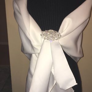 White satin shawl